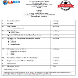 SSC Agenda